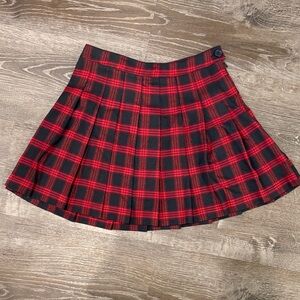 Forever 21 Red and Black Plaid Mini Skirt